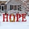 Glitzhome® 2.5ft. LED Metal Hope Yard Stake Set with Timer